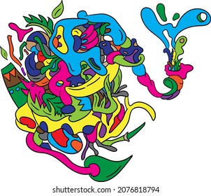 vector elephant doodle for t-shirt design needs, product design, or merchandise and can also be used for background needs