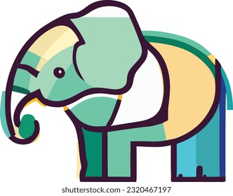 Vector elephant vector file with big ears and blue main color suitable for illustration, icon and logo design