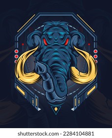 vector elephant in futuristic design