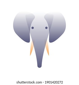 Vector elephant in gradient style
