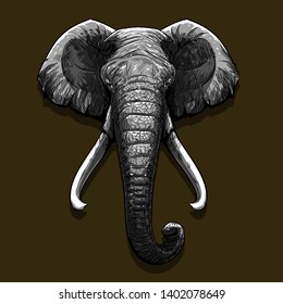 vector elephant head illustration print t shirt graphic design 