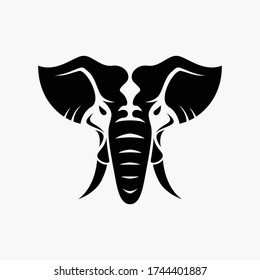 Vector Elephant Head Logo Design Stock Vector (Royalty Free) 1744401887 ...