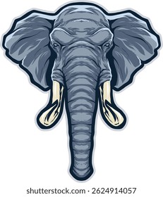 vetor cabeça de elefante mascote logotipo