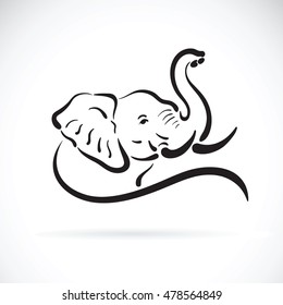 Vector of elephant head on white background