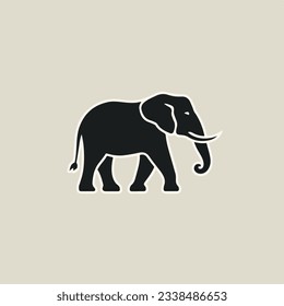 Vector elephant icon illustration. Flat animal vector illustration, flat icon sticker isolated.