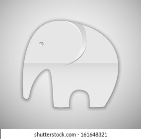 Vector Elephant Icon in paper style