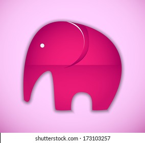 Vector Elephant Icon in paper style