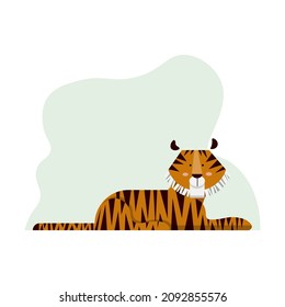 Vector elephant illustration in simple flat geometric style.