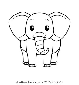 vector elephant line art illustration