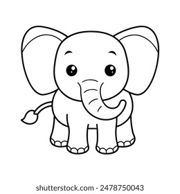 vector elephant line art illustration
