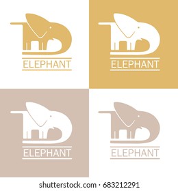 vector elephant logo, icon isolated