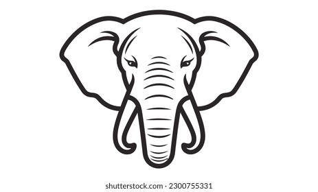 Vector elephant logo. Elephant icon on white background.