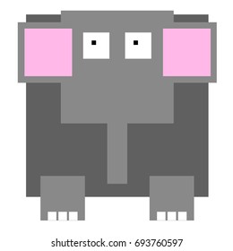 Vector elephant are made of squares and rectangles