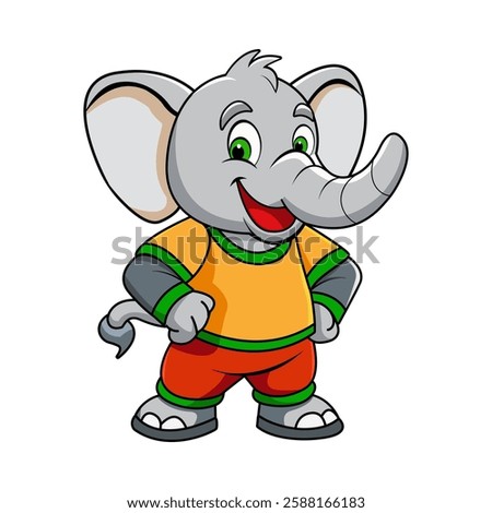 vector elephant mascot on white background
