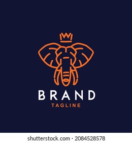 vector elephant monoline head Balance minimalist simple logo Perfect for any brand and company