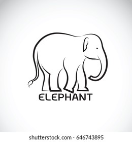 Vector of an elephant on white background. Wild Animal