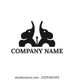 Vector Elephant Pen Logo Free Vector
