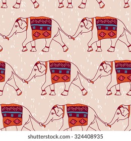 Vector elephant seamless pattern