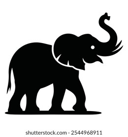 Vector elephant silhouette illustration design. Thai animal logo simple design.