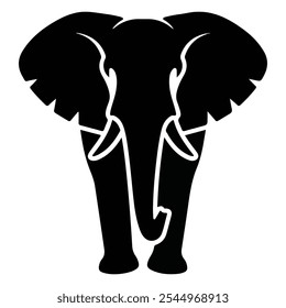 Vector elephant silhouette illustration design. Thai animal logo simple design.