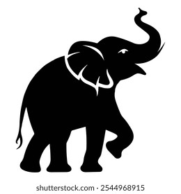 Vector elephant silhouette illustration design. Thai animal logo simple design.