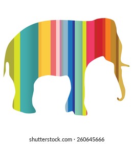 Vector elephant stripes silhoette