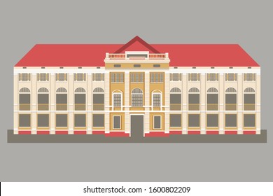 Vector of the elevation of Museum Siam, or the former Ministry of Commerce.