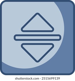 vector elevator button icon, transparent background. replaceable blue color design	