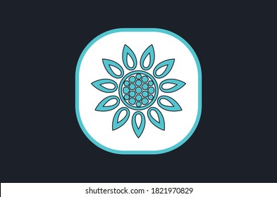 Vector de once pétalos Flores aisladas sobre fondo oscuro para el diseñador.