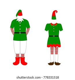 Vector elf costume for new year and christmas mood