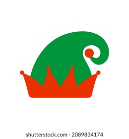 Vector Elf Hat Illustration on White Background