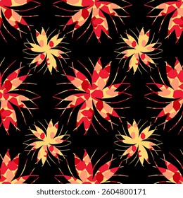 Vector - elipse, stars and lines seamless pattern.