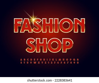 Vector elite emblem Fashion Shop. Chic Font. Modern Luxury Alphabet Letters and Numbers set
