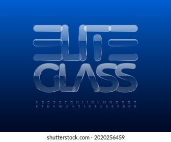 Conjunto de alfabetos Vector Elite Glass. Futurista fuente transparente
