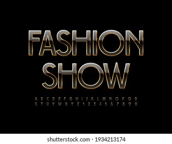 Vector Elite Sign Fashion Show. Stylish Elegant Font. Luxury Alphabet Letters And Numbers Set