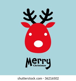 vector elk of christmas card