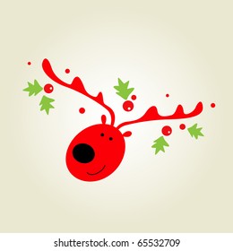 tarjeta vectorial elk of christmas