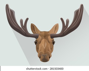 Vector elk portrait