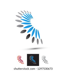 Vector Elliptical Arc Digital Flower Logo Professional Corporate Identity Branding
