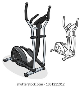 Vector elliptical machine illustration cartoon