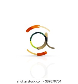 Vector email business symbol, or at sign logo. Linear minimalistic icon design, multicolored segments of lines