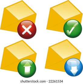 vector e-mail button aqua style
