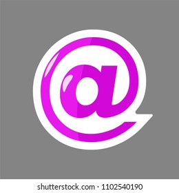 Vector e-mail colored sticker icon. Flat email icon. Layers grouped for easy editing illustration.  For your design. 