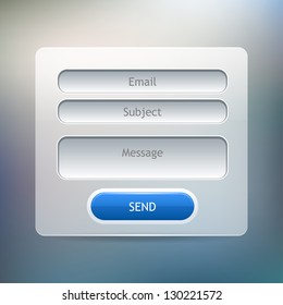 Vector email form for web or mobile applications