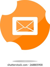 vector Email icon on glossy round button