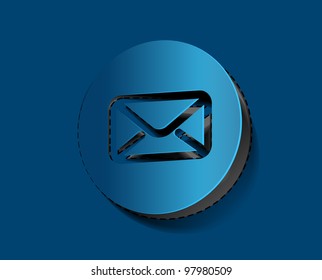 Vector email icon on sticker design.