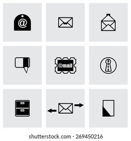 Vector Email icon set on grey background