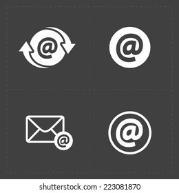 Vector E-mail icons on Dark Background.
