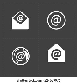 Vector E-mail icons on Dark Background.