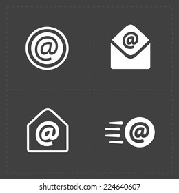 Vector E-mail icons on Dark Background.